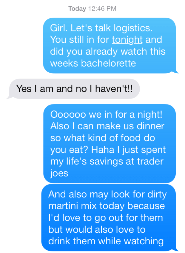 bachelorette and martinis