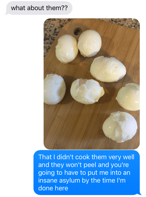 hard boiled eggs peeled