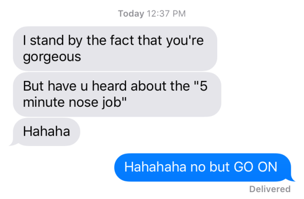 five minute nose job